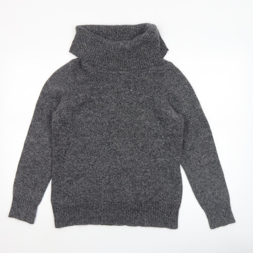 BHS Women’s Grey Roll Neck Alpaca Blend Jumper Size 14