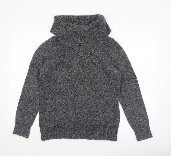BHS Women’s Grey Roll Neck Alpaca Blend Jumper Size 14