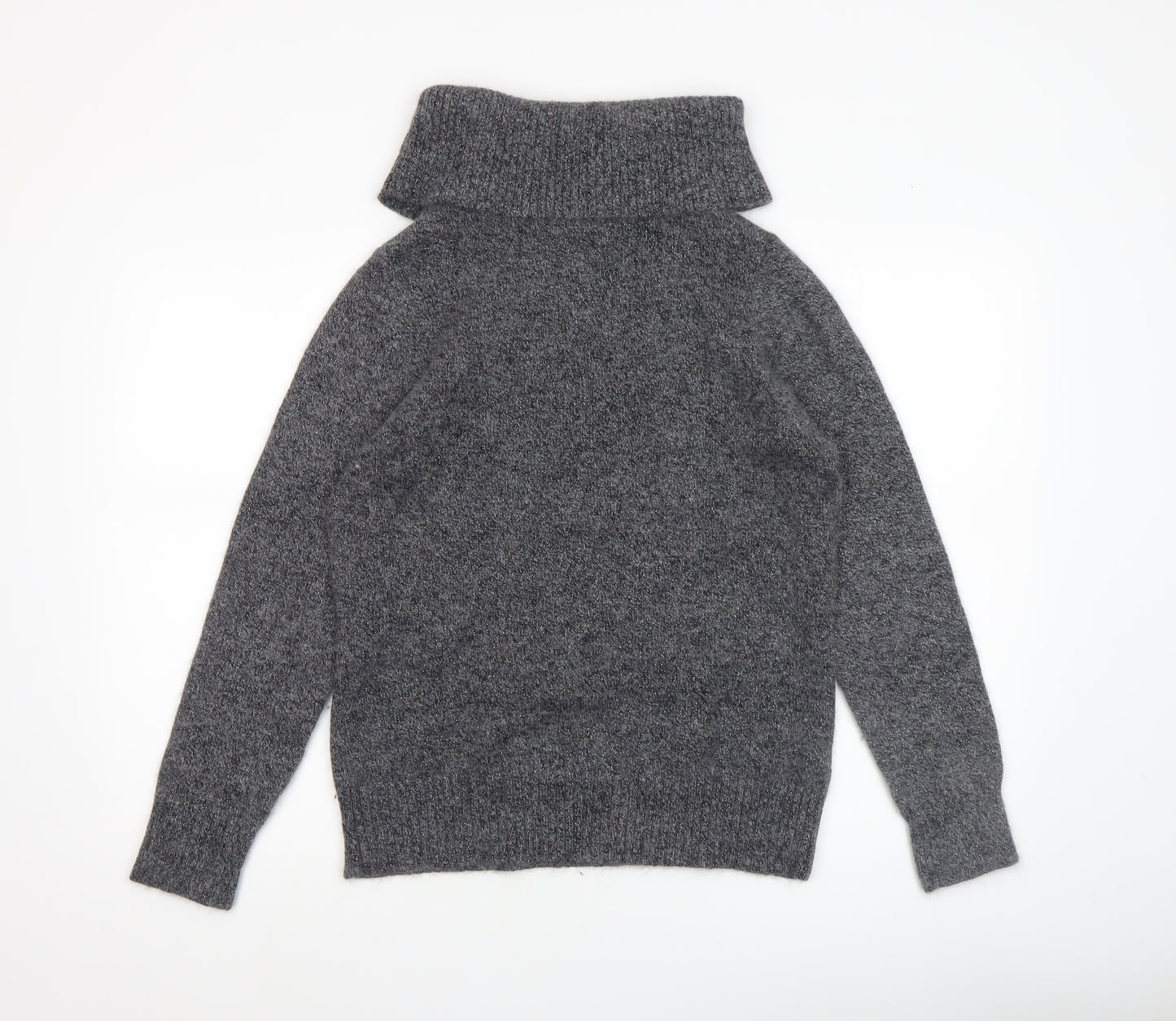 BHS Women’s Grey Roll Neck Alpaca Blend Jumper Size 14