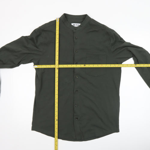Paul Calvin Men’s Green Band Collar Long Sleeve Button-Up Shirt Size L