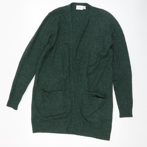 Vila Womens Green Long Sleeve Open Knit Cardigan Size 8