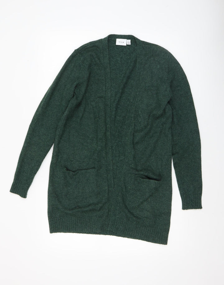 Vila Womens Green Long Sleeve Open Knit Cardigan Size 8