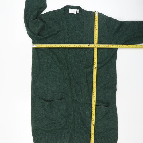 Vila Womens Green Long Sleeve Open Knit Cardigan Size 8