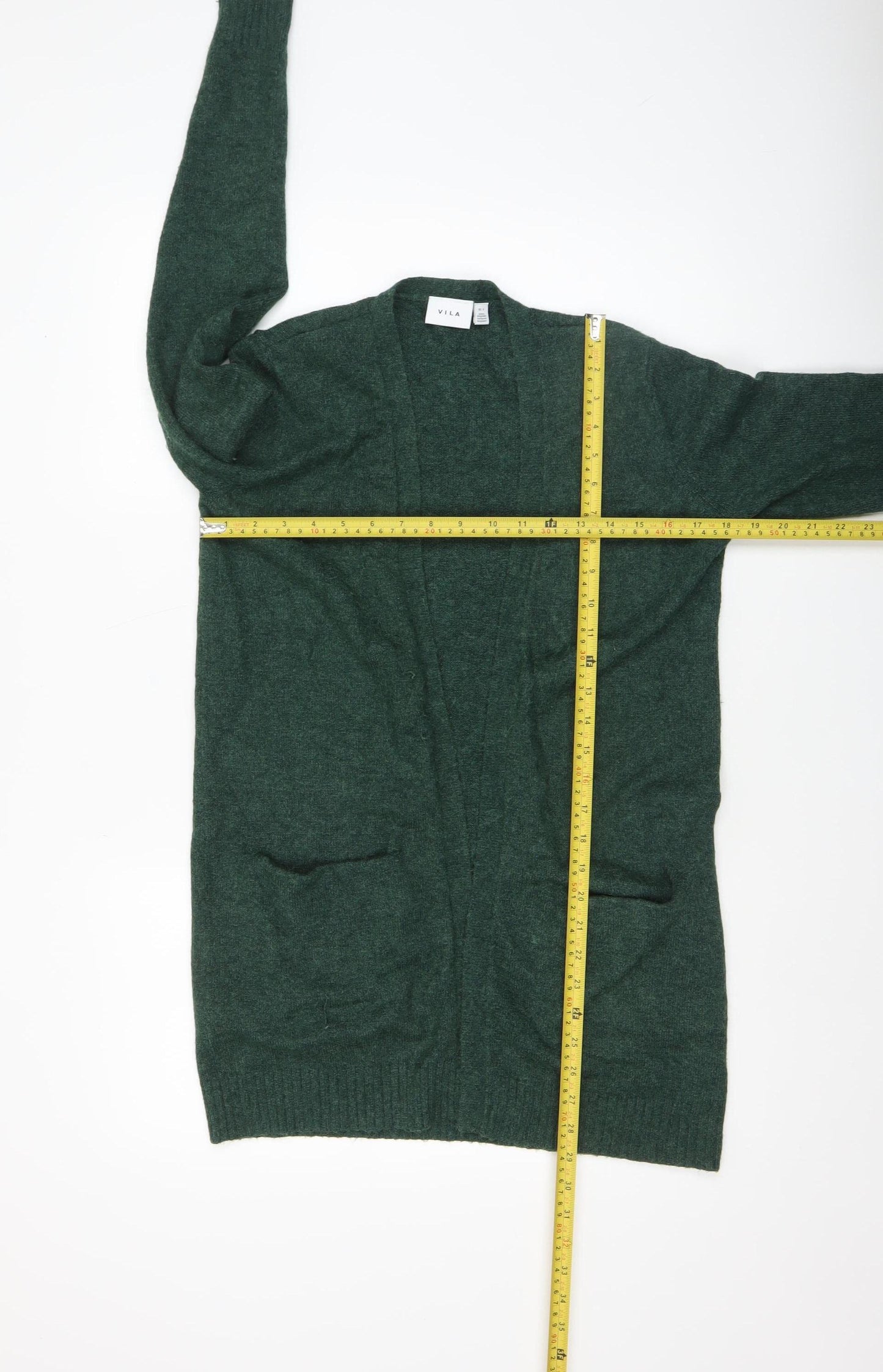 Vila Womens Green Long Sleeve Open Knit Cardigan Size 8