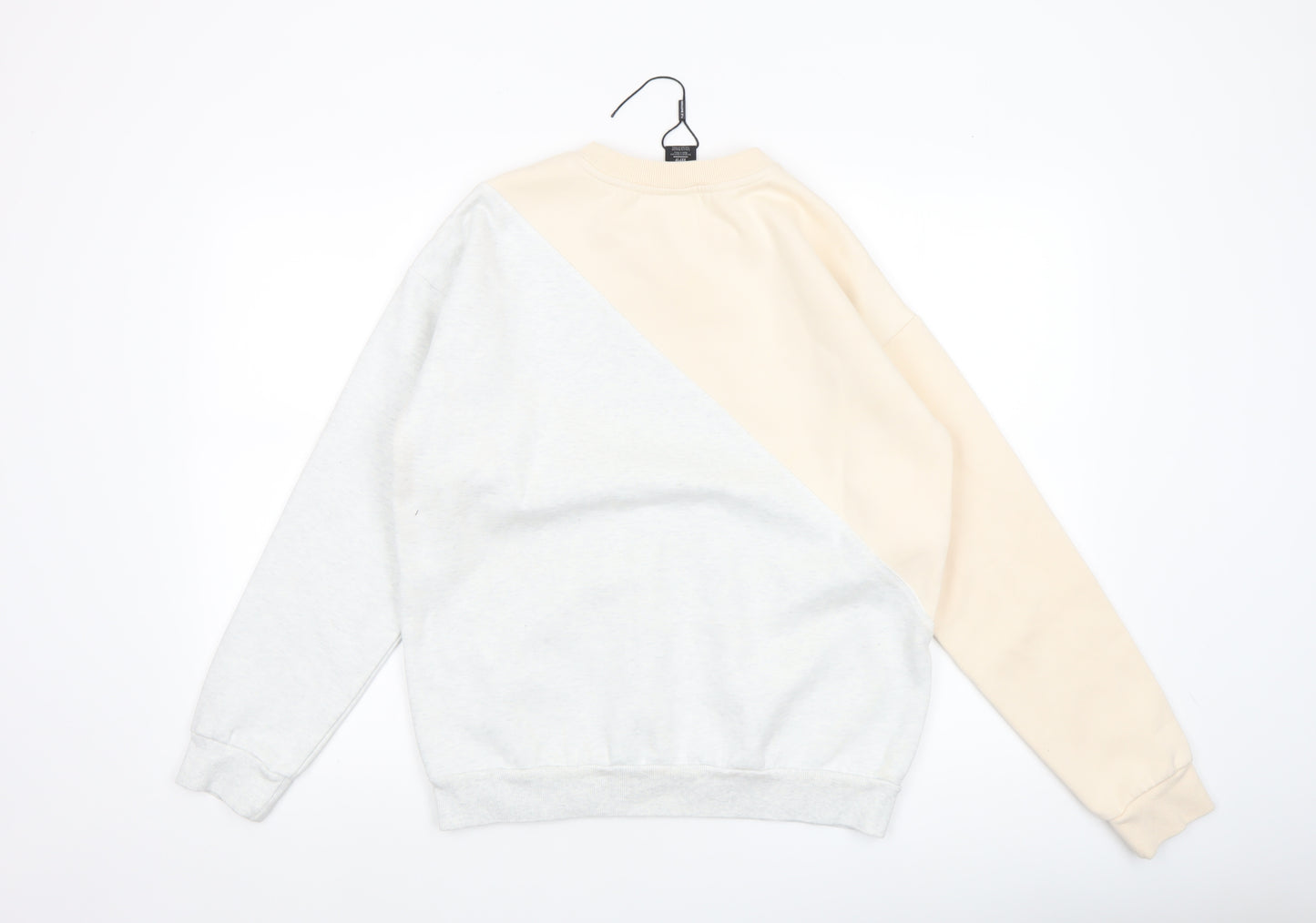 P.E Nation Women's Beige & Grey Colourblock Crew Neck Pullover Sweatshirt XS