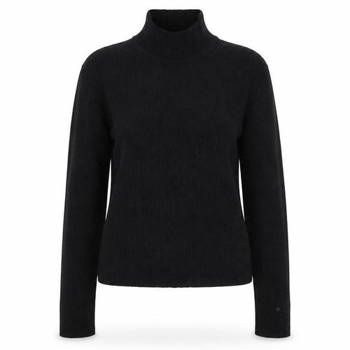 Pull&Bear Women's Black Mock Neck Slim Fit Jumper Size 12