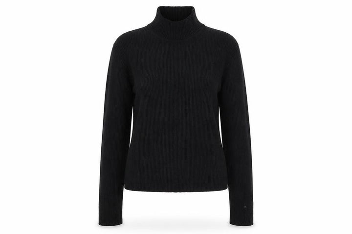Pull&Bear Women's Black Mock Neck Slim Fit Jumper Size 12