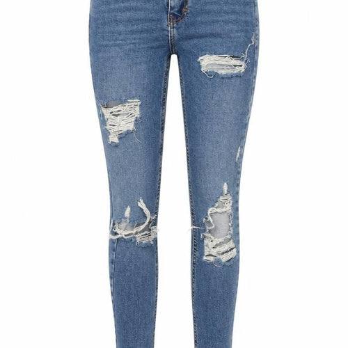 Topshop Jamie Women's Blue Distressed Skinny Jeans Size 28
