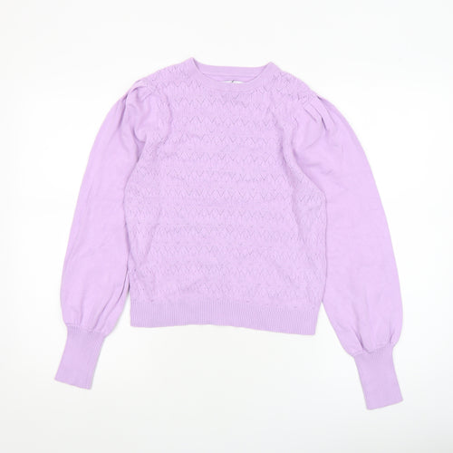 Warehouse Women’s Purple Knit Crew Neck Pullover Jumper M