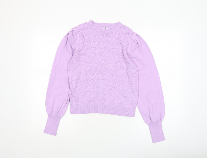 Warehouse Women’s Purple Knit Crew Neck Pullover Jumper M