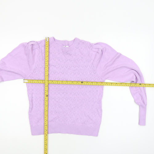 Warehouse Women’s Purple Knit Crew Neck Pullover Jumper M