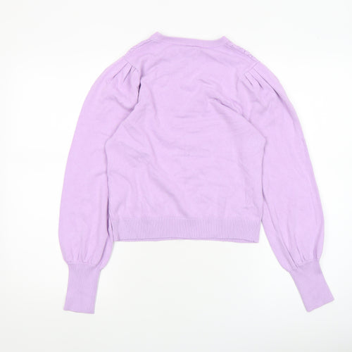 Warehouse Women’s Purple Knit Crew Neck Pullover Jumper M