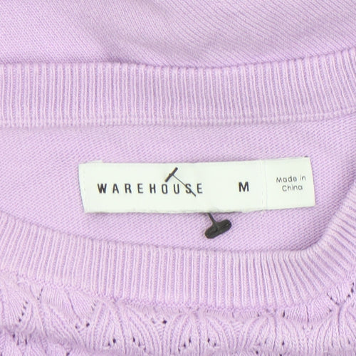 Warehouse Women’s Purple Knit Crew Neck Pullover Jumper M