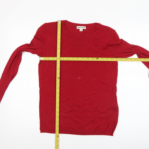 Whistles Women Red Knit Crew Neck Long Sleeve Jumper Size 8
