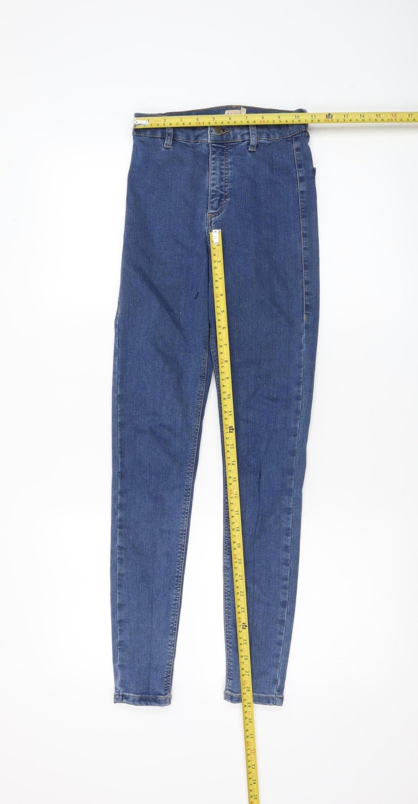Topshop Women's Blue Skinny Stretch Jeans Size 8 W25 L32