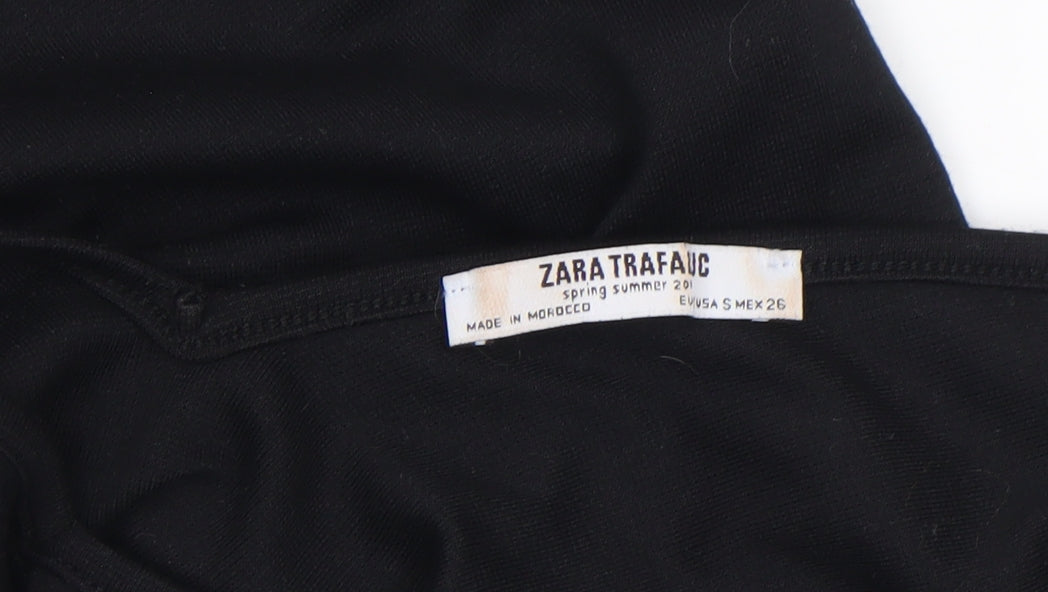 Zara Trafaluc Women’s Black Ruffle Sleeve V-Neck Camisole Tank Top Size S