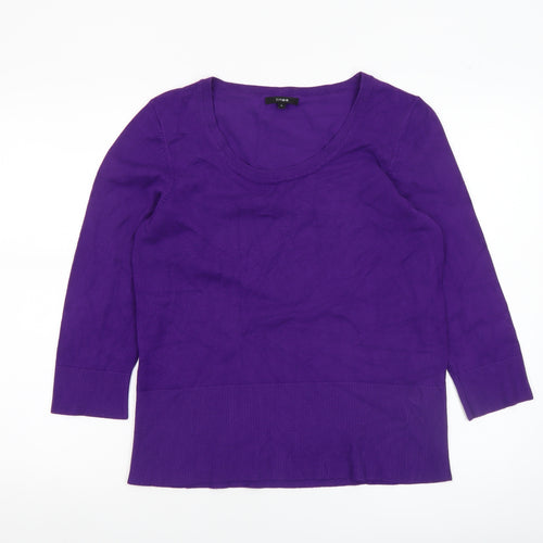 Linea Women’s Purple Scoop Neck 3/4 Sleeve Knit Jumper L
