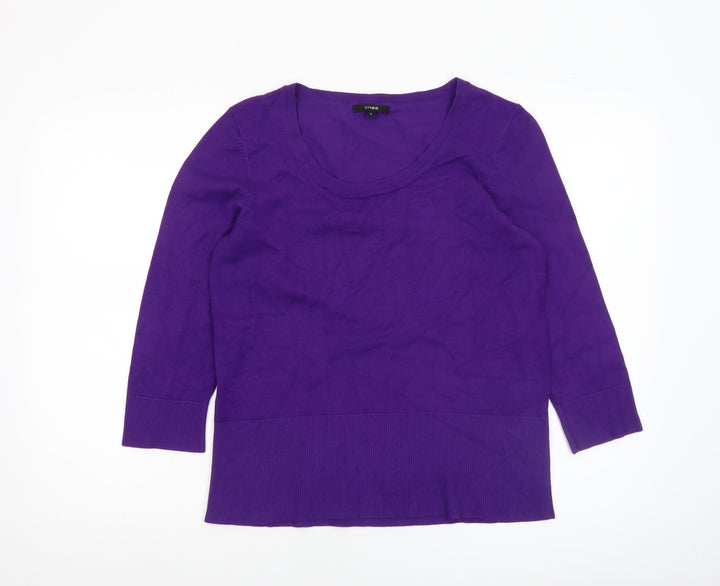 Linea Women’s Purple Scoop Neck 3/4 Sleeve Knit Jumper L