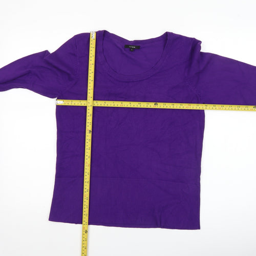 Linea Women’s Purple Scoop Neck 3/4 Sleeve Knit Jumper L