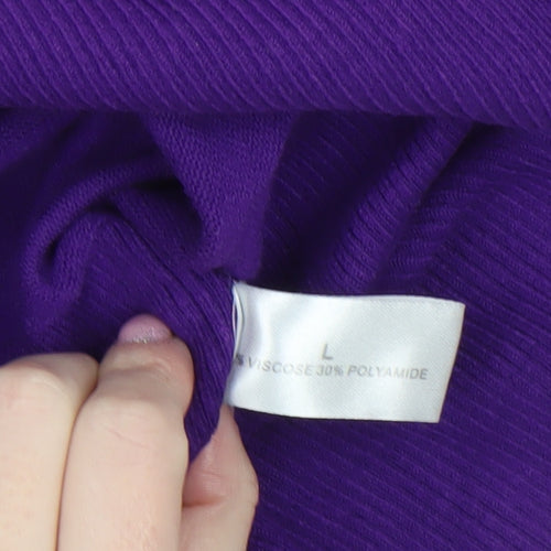 Linea Women’s Purple Scoop Neck 3/4 Sleeve Knit Jumper L