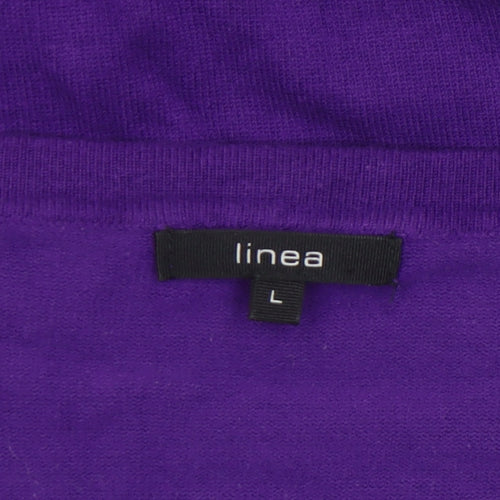 Linea Women’s Purple Scoop Neck 3/4 Sleeve Knit Jumper L