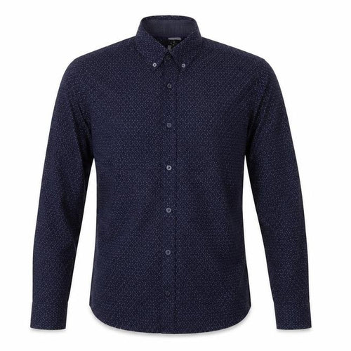 Jeff Banks Men's Blue Cotton Long Sleeve Button-Up Shirt M