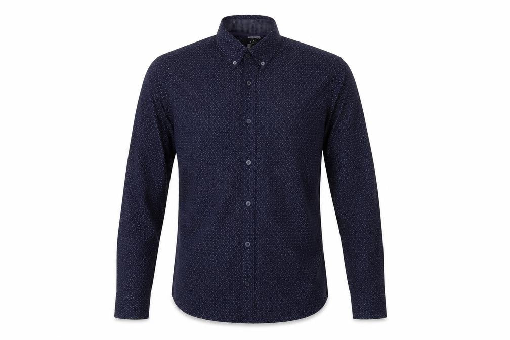 Jeff Banks Men's Blue Cotton Long Sleeve Button-Up Shirt M