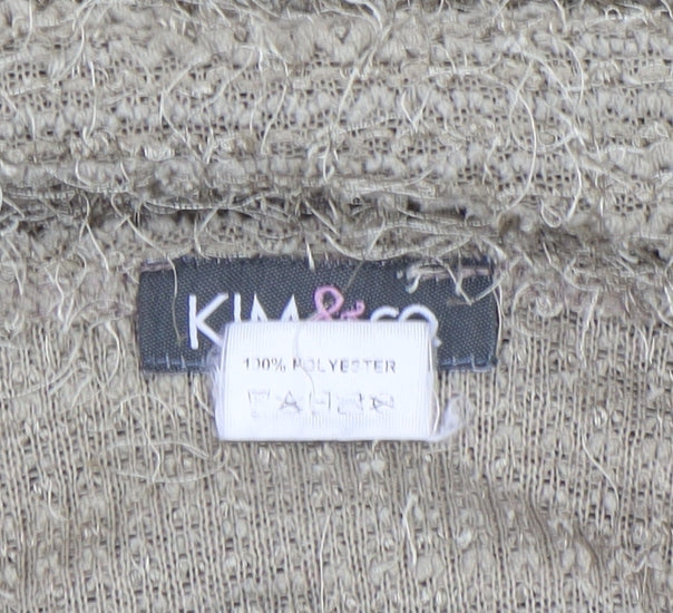 Kim & Co Women Beige 3/4 Sleeve Round Neck Knit Pullover Jumper L