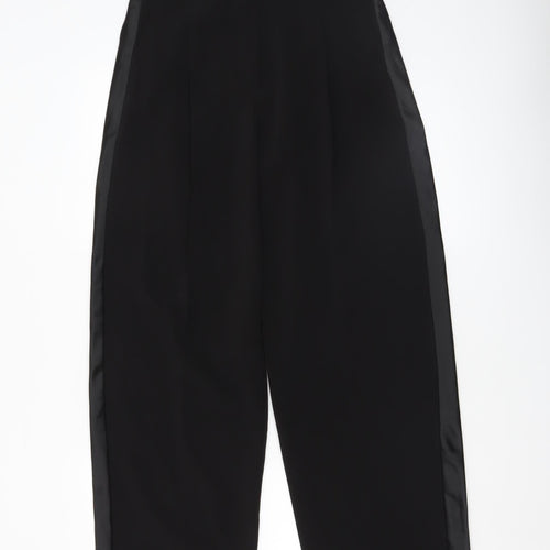 Primark Women’s Black Satin Trim High Waist Dress Pants Size 8