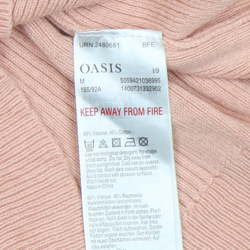 Oasis Women’s Pink Scoop Neck Short Sleeve Knit Jumper Size 12