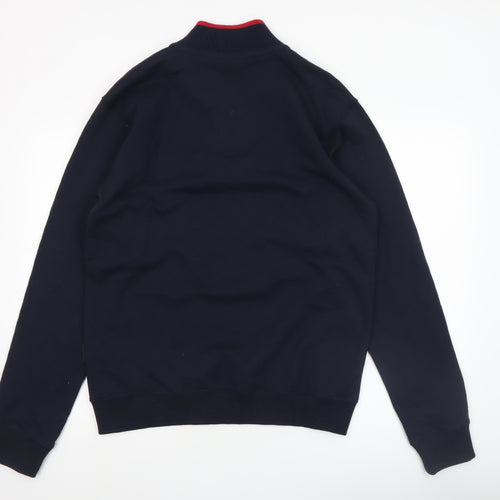 Phenix Men's Blue 1/2 Zip Cotton Sweatshirt L High Neck Logo