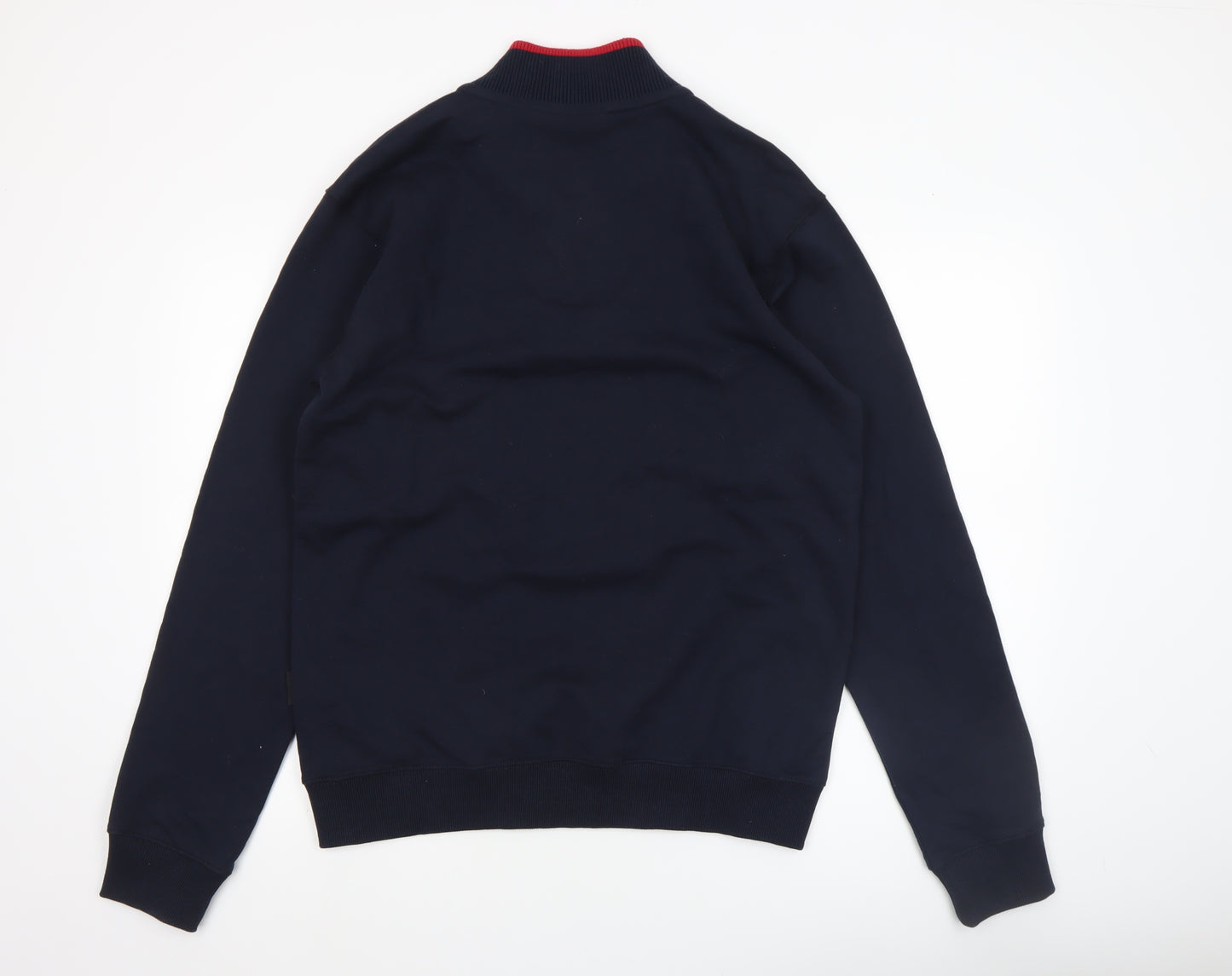 Phenix Men's Blue 1/2 Zip Cotton Sweatshirt L High Neck Logo