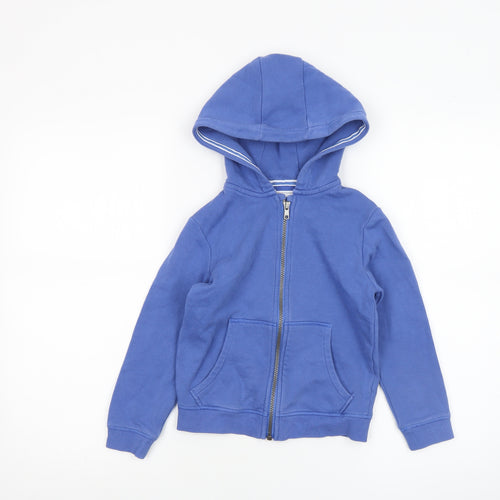 Marks and Spencer Boys Blue Full Zip Hoodie 5-6 Years Cotton Blend