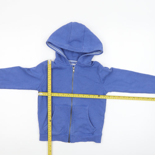 Marks and Spencer Boys Blue Full Zip Hoodie 5-6 Years Cotton Blend