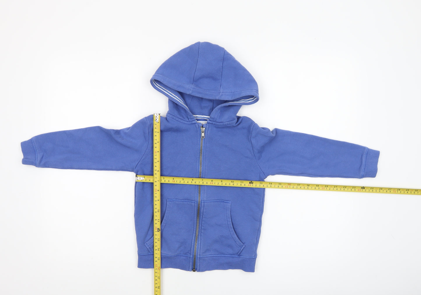 Marks and Spencer Boys Blue Full Zip Hoodie 5-6 Years Cotton Blend