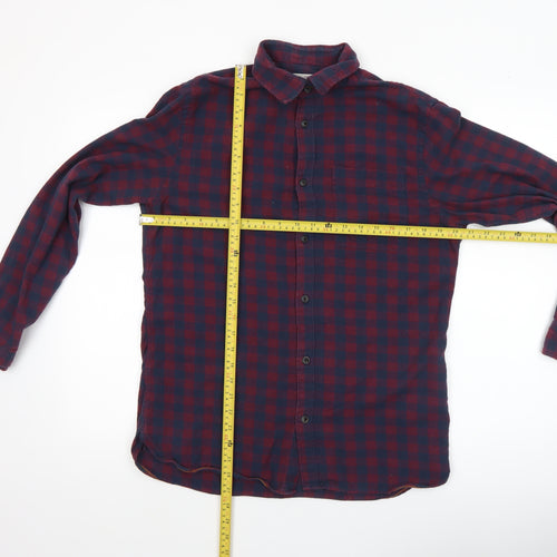 Jack & Jones Men's Red Check Flannel Long Sleeve Shirt Size M