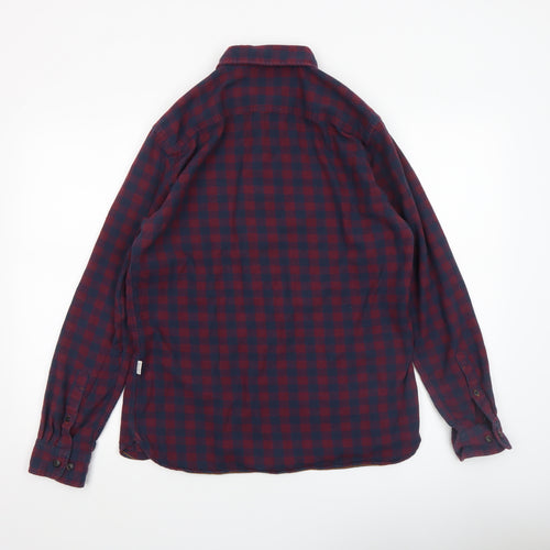 Jack & Jones Men's Red Check Flannel Long Sleeve Shirt Size M