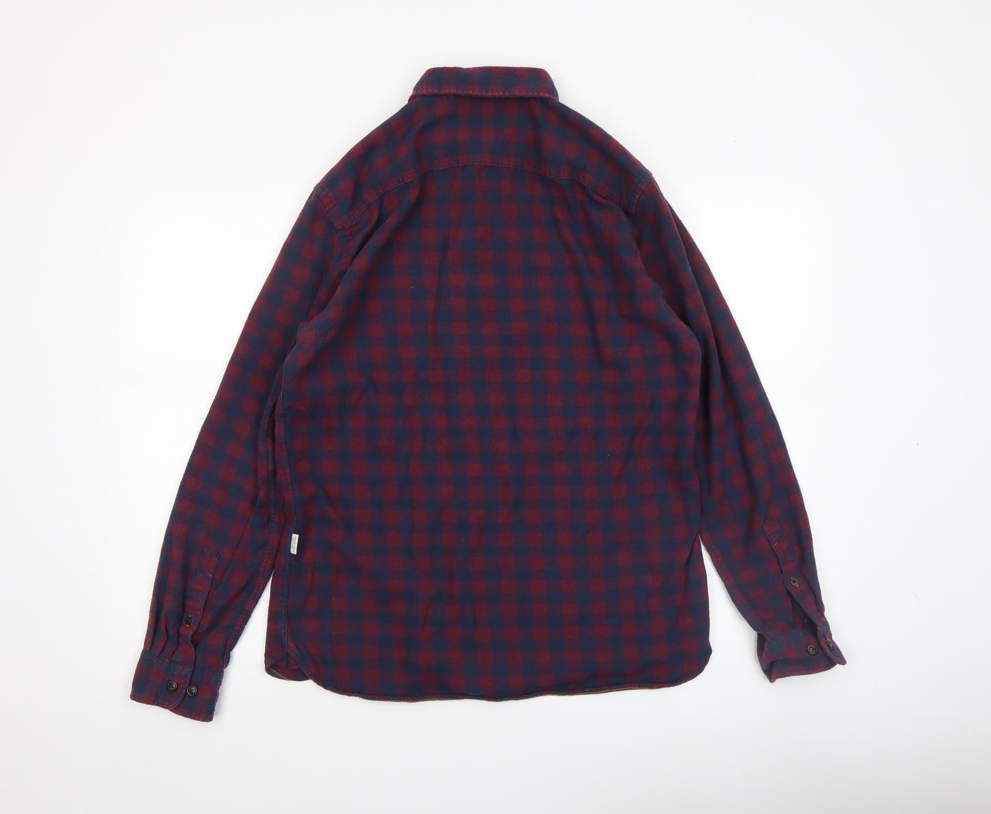 Jack & Jones Men's Red Check Flannel Long Sleeve Shirt Size M