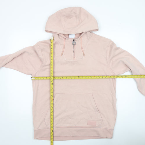 Lonsdale Women Pink 1/4 Zip Hoodie Size 14 Cotton Blend Casual