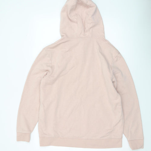 Lonsdale Women Pink 1/4 Zip Hoodie Size 14 Cotton Blend Casual