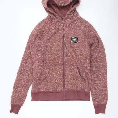 Billabong Womens Pink Full Zip Hoodie Small Polyester Casual
