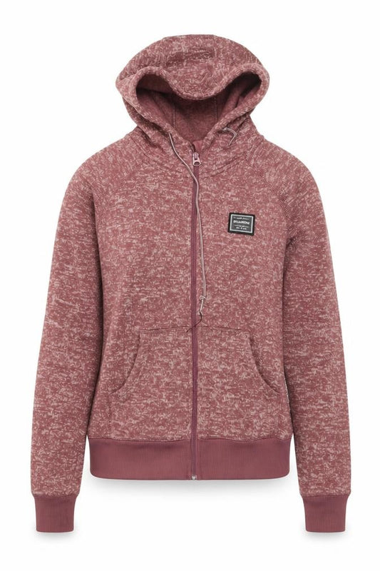 Front view of Billabong women’s pink full zip hoodie small polyester casual