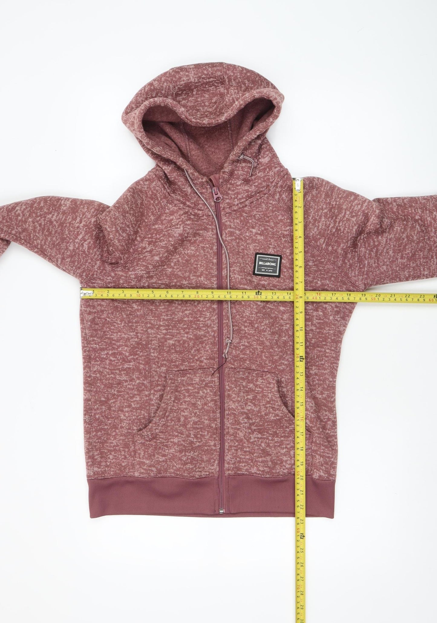 Billabong Womens Pink Full Zip Hoodie Small Polyester Casual