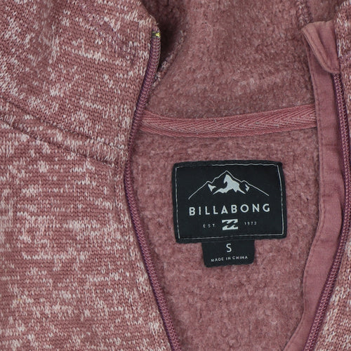 Billabong Womens Pink Full Zip Hoodie Small Polyester Casual