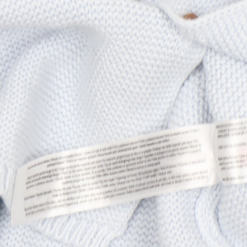 Primark Blue Knit Baby Cardigan 6-9 Months Unisex Long Sleeve Cotton Blend