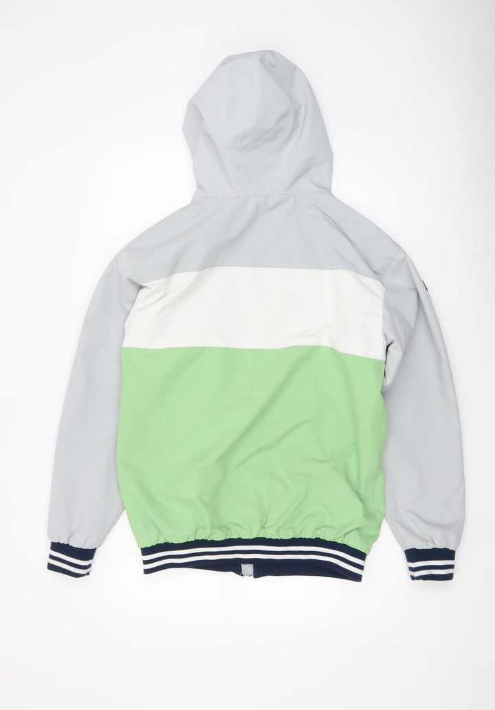 Cool Club Boys Green Colourblock Hooded Windbreaker Jacket Size 170