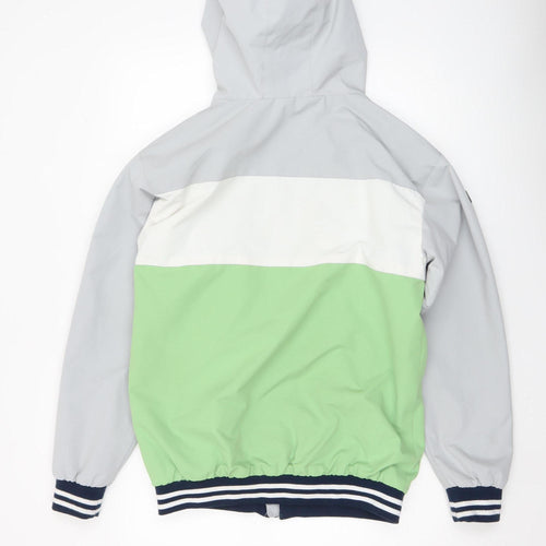 Cool Club Boys Green Colourblock Hooded Windbreaker Jacket Size 170