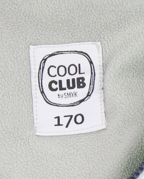 Cool Club Boys Green Colourblock Hooded Windbreaker Jacket Size 170