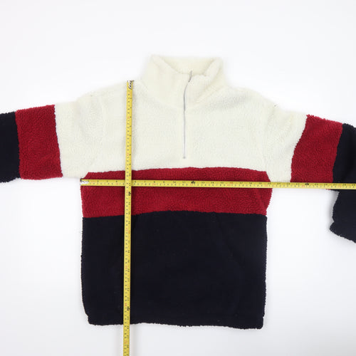 Primark Men's Multicoloured Fleece 1/4 Zip Pullover Sweatshirt Size S