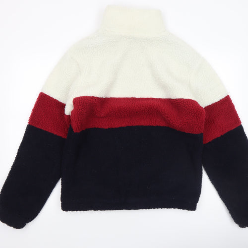 Primark Men's Multicoloured Fleece 1/4 Zip Pullover Sweatshirt Size S